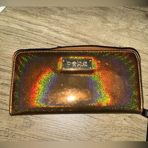 EUC BEBE COPPER METALLIC COLOR ZIPPY WALLET
